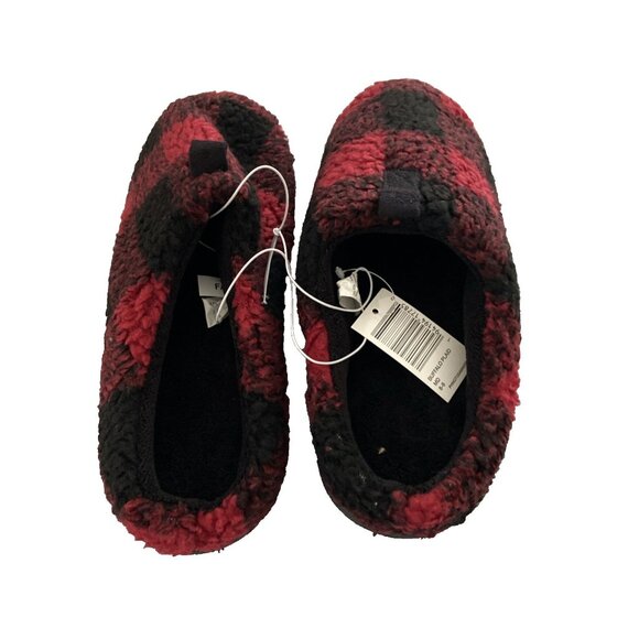 Isotoner Men’s Slippers Shoes Sz M 8-9 Memory Foam Buffalo Plaid Red - Picture 5 of 7